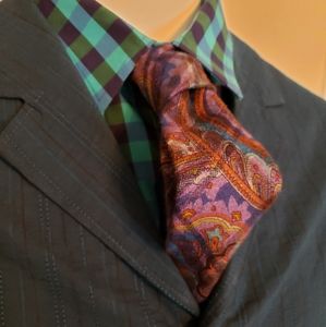 TALLIA MIXED PLAID AND PAISLEY TIE